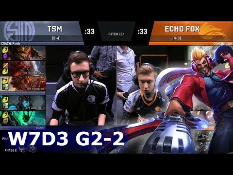 Echo Fox vs TSM | Game 2 S7 NA LCS Summer 2017 Week 7 Day 3 | FOX vs TSM G2 W7D3