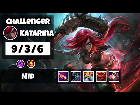 Katarina 11.13 Mid Lane Challenger Gameplay S11 (9/3/6) - OCE