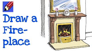 How to draw a Fireplace Real Easy