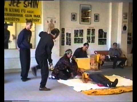 Wing chun sifu Linda performing Shaolin Hard Qigong