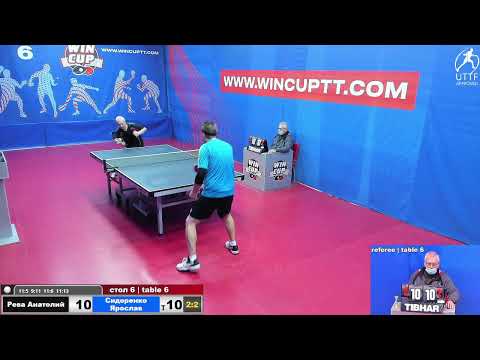 Рева Анатолий 3-2 Сидоренко Ярослав  Турнир Восток 7 WINCUP 11.01.2022 Прямой эфир.Зал 6