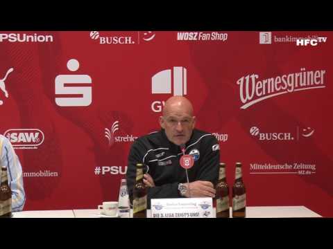 31. Spieltag: Hallescher FC - SC Paderborn Pressekonferenz  nach dem Spiel