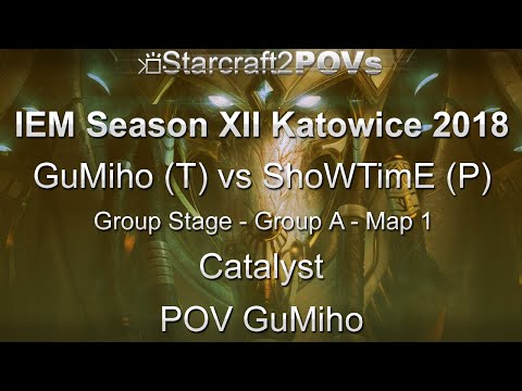 SC2 LotV - IEM XII Katowice 2018 - GuMiho vs ShoWTimE - Group A - Map 1 - Catalyst - GuMiho