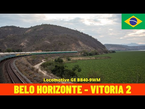 Cab Ride Desembargador Drummond-Gov. Valadares(Vitória-Minas Railway, Brazil)train driver's view 4K