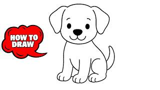 How to Draw a Cute Dog 🐶 | Easy Step-by-Step Drawing for Beginners & Kids