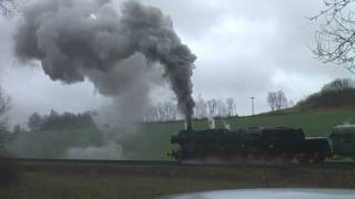 preview picture of video 'Dampflok Gerolstein Ulmen Steamtrain chasing.'