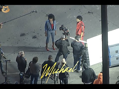 afbeelding Aerial footage of "Thriller" short film for the upcoming Michael Jackson biopic