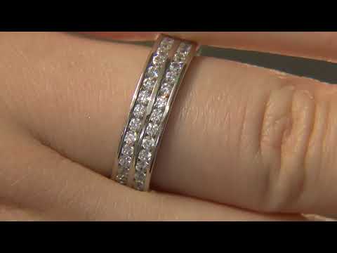WR3024 0.75 Carat Double Row Ladies Diamond Wedding Ring