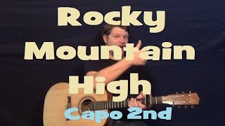Rocky Mountain High (John Denver) Guitar Lesson Easy Strum Chords How to Play Tutorial - Capo 2nd