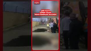 Manisa’da yağışların ardından çöken yolda insan kafatası ve kemikler b