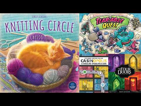 5 Quick Solo Board Game Reviews! Knitting Circle, The Four Doors, & More!
