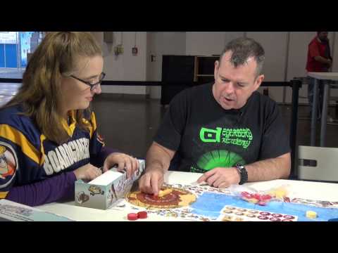 Caveman Curling Overview - Spiel 2012 | BoardGameGeek Booth