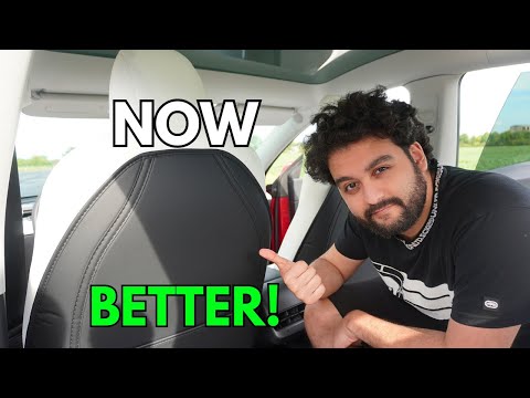 Leather Tesla Seat Back Cover install! Model 3/Y/X/S Review & Installation - HALOBLK