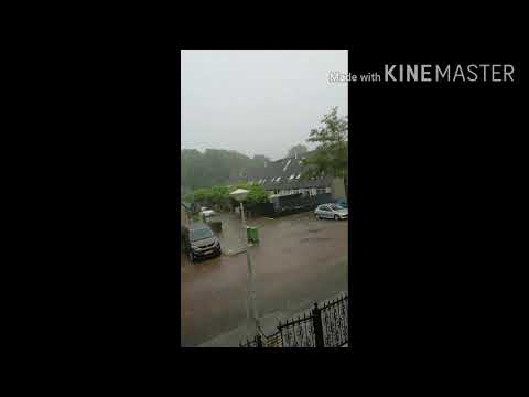 Extreme rainstorm in Amsterdam, The Netherlands 14 - 08 - 2020
