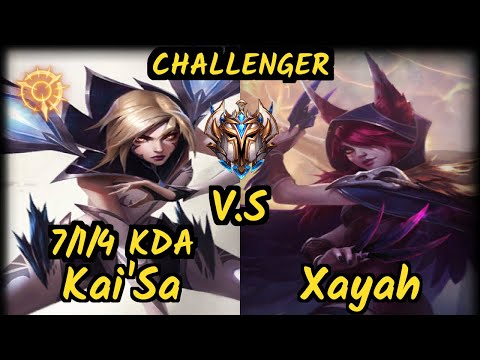 HL Sarkis (KAI'SA) vs XAYAH - 7/1/4 KDA BOTTOM ADC CHALLENGER GAMEPLAY - BR