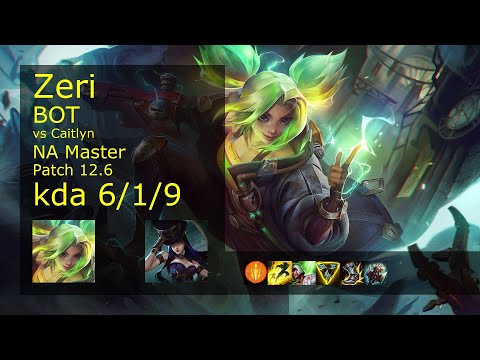 Zeri Bot & Taliyah vs Caitlyn & Camille - NA 6/1/9 Patch 12.6 Gameplay