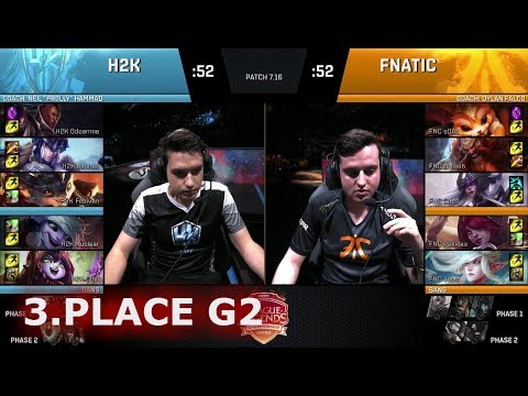 Fnatic vs H2K Gaming | Game 2 3rd Place S7 EU LCS Summer 2017 Play-Offs in Paris | FNC vs H2K G2