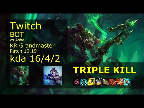 Twitch ADC & Yuumi vs Ashe & Sett - KR Grandmaster 16/4/2 Patch 10.19 Gameplay // [롤] 트위치 vs 애쉬