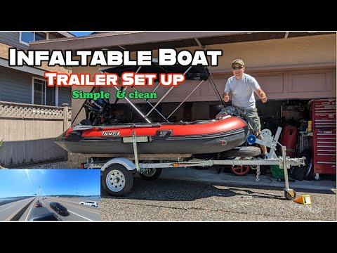 Inflatable boat trailer set up (Stryker Boat) Simple, Clean & Safe