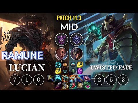 SHG Ramune Lucian vs Twisted Fate Mid - KR Patch 11.3