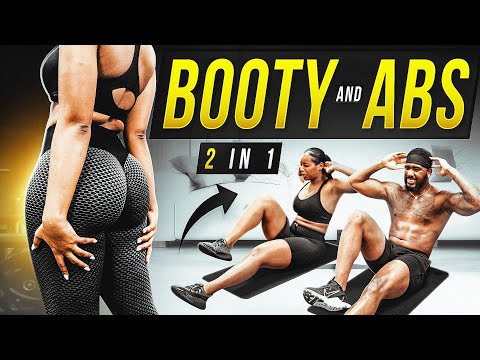 2 in 1 FLAT STOMACH AND ROUND BOOTY Workout | No Equipment! (30 Min)