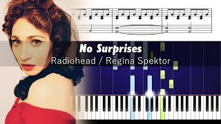 Regina Spektor - No Surprises (Radiohead) - Accurate Piano Tutorial with Sheet Music