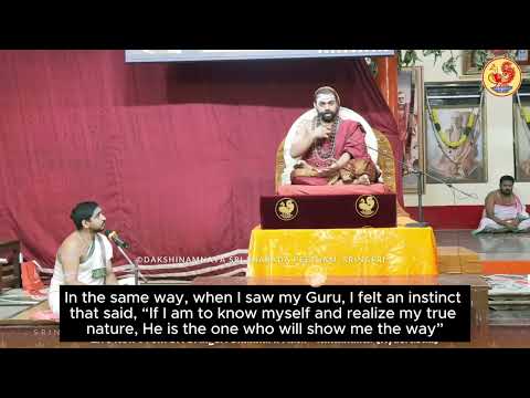Sri Sannidhanam's first darshan of Sri Mahasannidhanam - Sringeri Jagadguru
