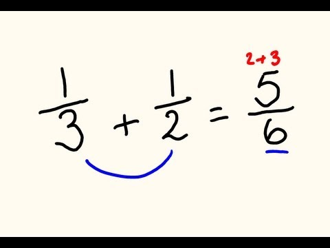 Part of a video titled Fractions addition and subtraction trick - do them the fast way! - YouTube
