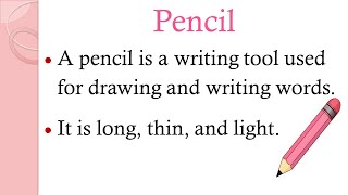 Essay on Pencil | 10 Lines on Pencil #essay #easytolearnandwrite #pencil #pen #yt #ballpoint #viral