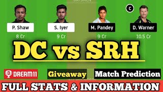 DC vs SRH Dream11 Team | DC vs SRH Dream11 8 Nov IPL Qualifeir 2 | DC vs SRH Dream11 Today Match
