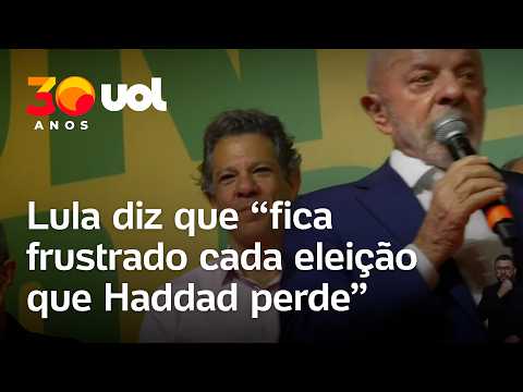 Lula diz que ‘fica frustrado cada eleição que Haddad perde’ após derrota para Tarcísio