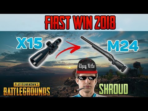 M24  + x15 Scope - Shroud win first solo game 2018 - PUBG HIGHLIGHTS TOP 1 #35