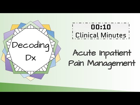 10 Clinical Minutes: Acute Inpatient Pain Management