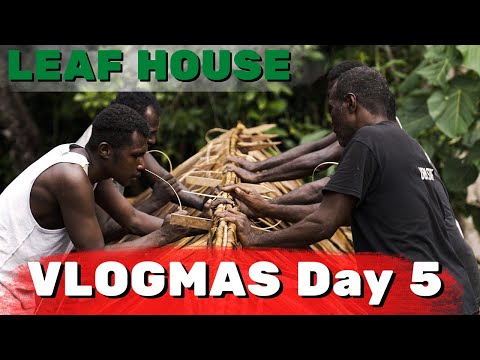 Remote Island Life - Building a Leaf House // Island Vlogmas Day 5