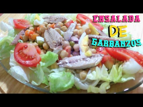 Ensalada de garbanzos cena rápida en menos de 10 minutos 🥗🕙