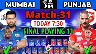 IPL 2023 Match-31 | Mumbai Indians VS Punjab Kings Match Playing 11 | MI VS PBKS Match Line-up 2023