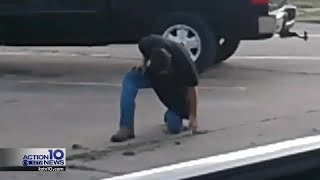 Video shows Bill Miller BBQ employee pulling weeds with a screwdriver, customer concerned