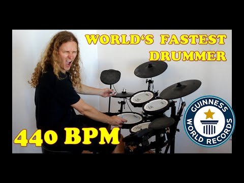 Guinness WORLD RECORD - World's FASTEST DRUMMER 440 BPM