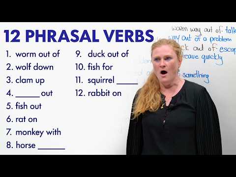 Animal Phrasal Verbs! "Clam up", "wolf down", "monkey around"...