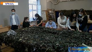 Քողարկող ցանցեր,վրաններ,անձրևանոցներ և գլխարկներ՝բանակի համար. կամավորների աշխատանքը՝ թիկունքում