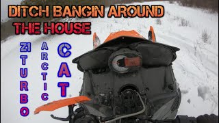DITCH BANGING AROUND THE HOUSE Z1 TURBO ARCTIC CAT