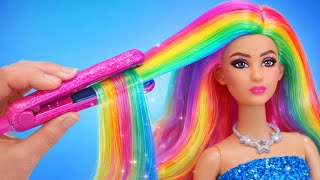 Transformação de boneca DIY ✨ penteado, spa e acessórios fofos