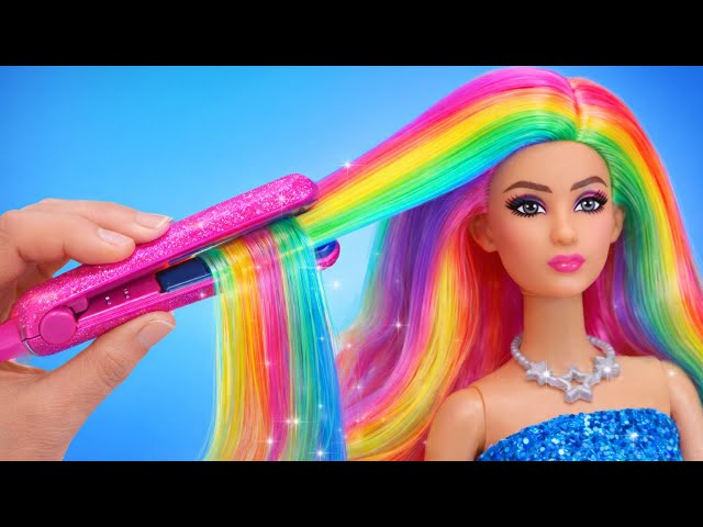 Transformação de boneca DIY ✨ penteado, spa e acessórios fofos