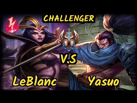 SKT T1 Faker (LEBLANC) vs YASUO - MID CHALLENGER GAMEPLAY - KR