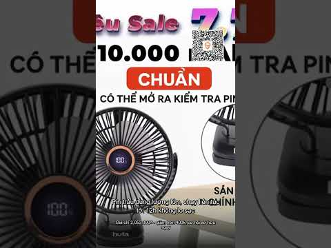 Quạt Tích Điện Kẹp Loại To HUTA Q22 Pin Trâu.Quạt Tích Điện Pin Khoẻ, Đèn RGB, Màn hình LED, Lồng …