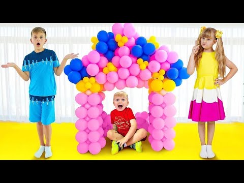 Oliver and Diana Roma's AMAZING Playhouses Adventures - BEST Adventures with Diana and Roma