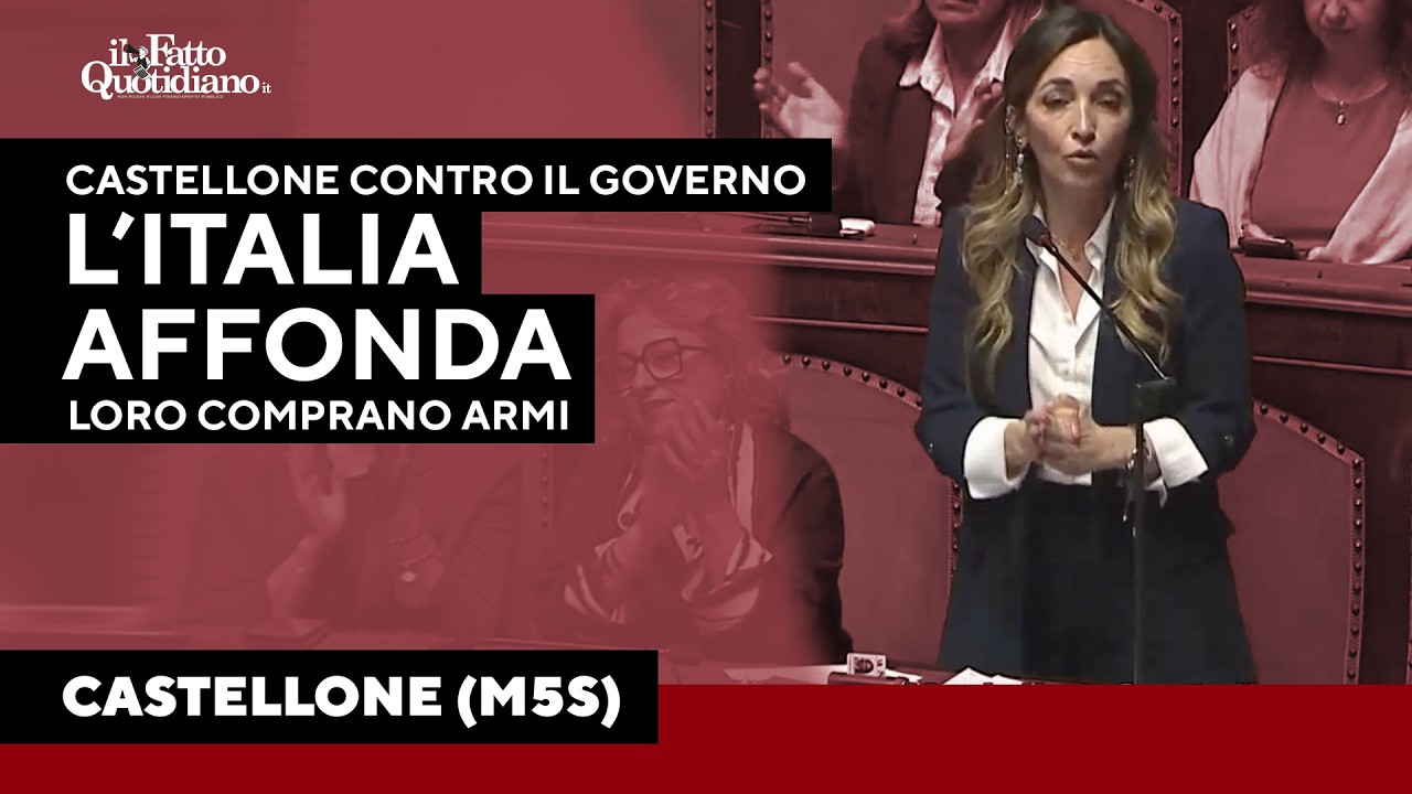 Castellone (M5S) contro il governo: "Sudditi di Trump, Italia in macerie mentre voi comprate armi"