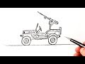 How To Draw A Military JEEP Easy