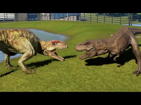 Tyrannosaurus Rex vs Giganotosaurus! - Dino Fights! (4K UHD)
