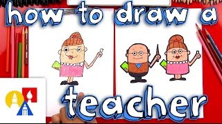 How To Draw A Cartoon Teacher